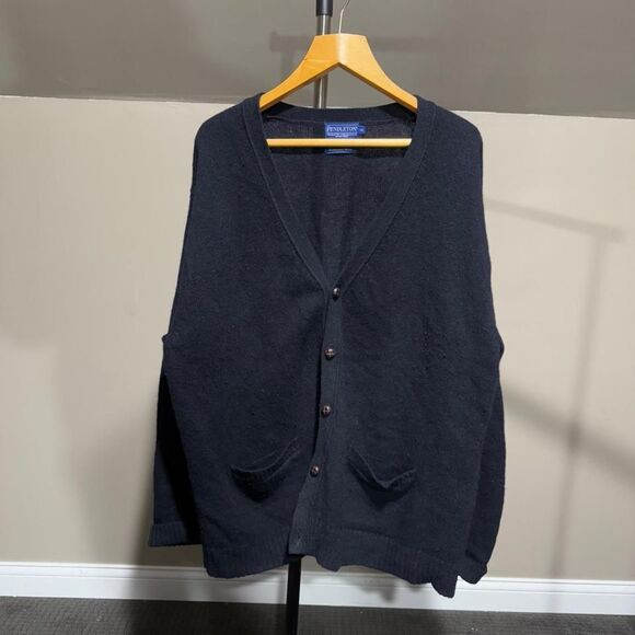 Vintage Pendleton Navy Blue Cardigan Washable Wool Men's Size 2XL - Picture 1 of 3